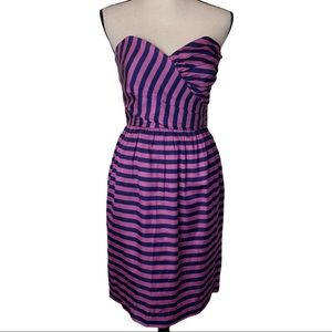 Corey Lynn Calter Striped Strapless Silk Dress